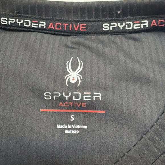 SPYDER ACTIVE Ribbed Ottoman Short Sleeve Crew Neck Top - Black - Small - NWT - Picture 5 of 10